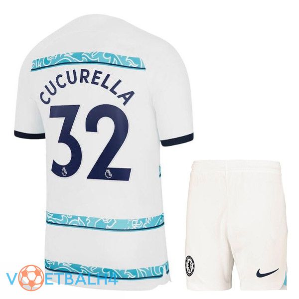 FC Chelsea (CUCURELLA 32) kinderen voetbal jerseys uit wit 2022-2023