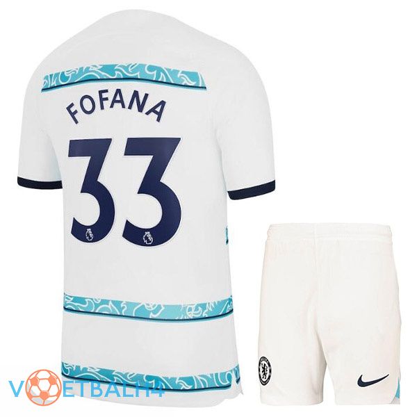 FC Chelsea (FOFANA 33) kinderen voetbal jerseys uit wit 2022-2023