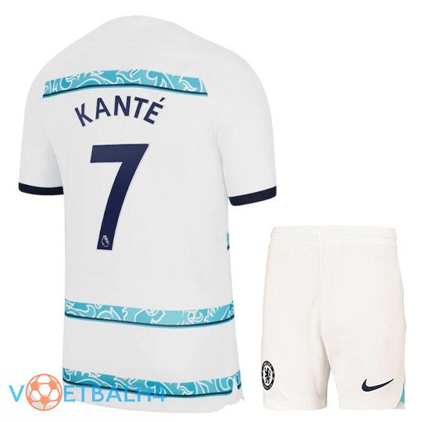 FC Chelsea (KANTÉ 7) kinderen voetbal jerseys uit wit 2022-2023