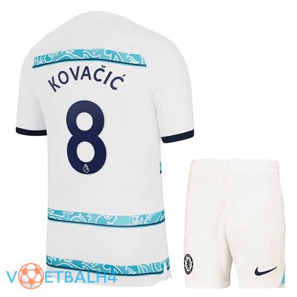 FC Chelsea (KOVACIC 8) kinderen voetbal jerseys uit wit 2022-2023