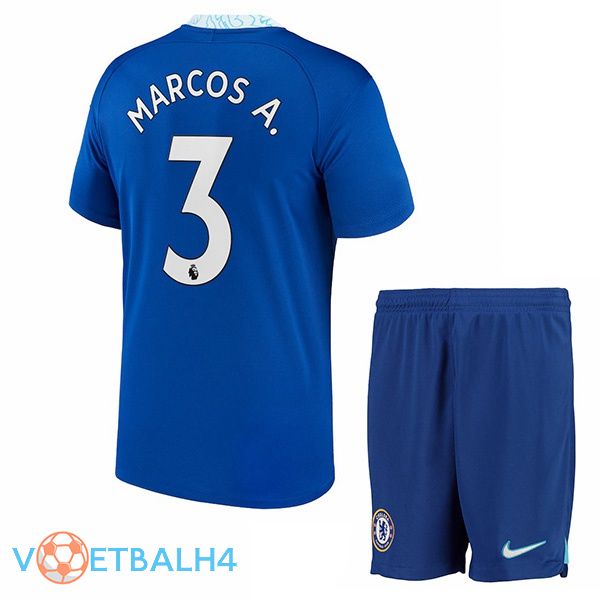 FC Chelsea (Marcos A. 3) kinderen voetbal jersey thuis blauw 2022/2023