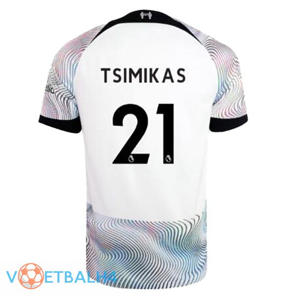 FC Liverpool (TSIMIKAS 21) voetbal jersey uit wit 2022/2023