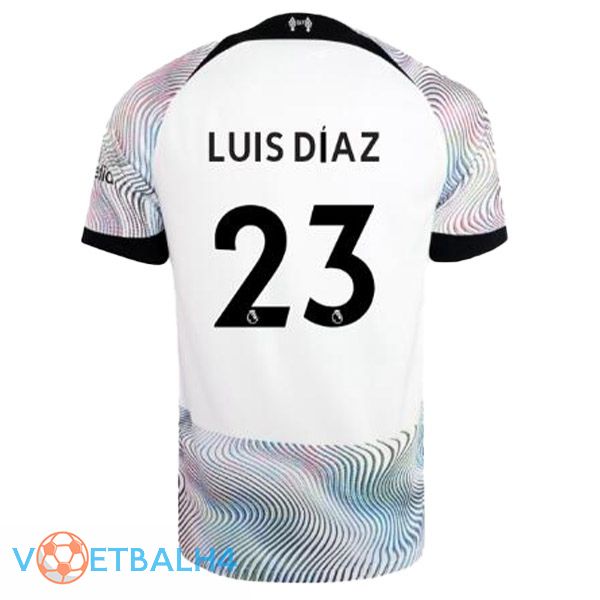 FC Liverpool (LUIS DÍAZ 23) voetbal jersey uit wit 2022/2023