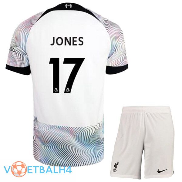 FC Liverpool (JONES 17) kinderen voetbal jersey uit wit 2022/2023