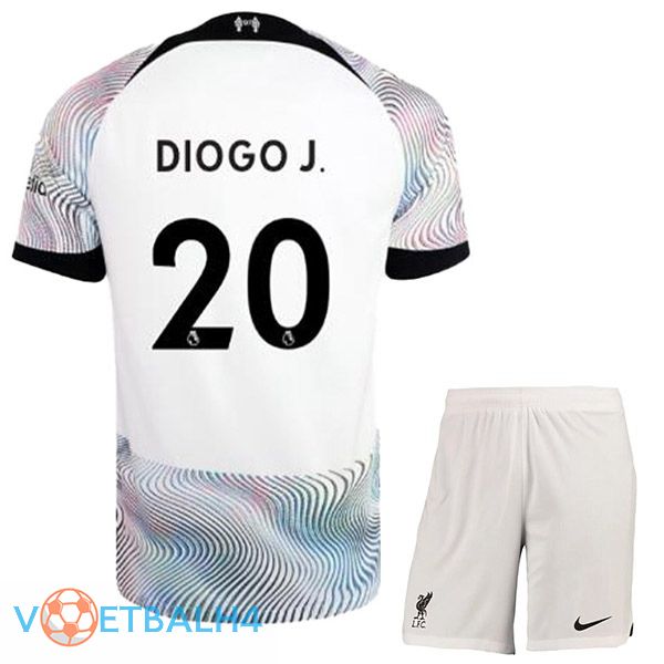 FC Liverpool (DIOGO J. 20) kinderen voetbal jersey uit wit 2022/2023