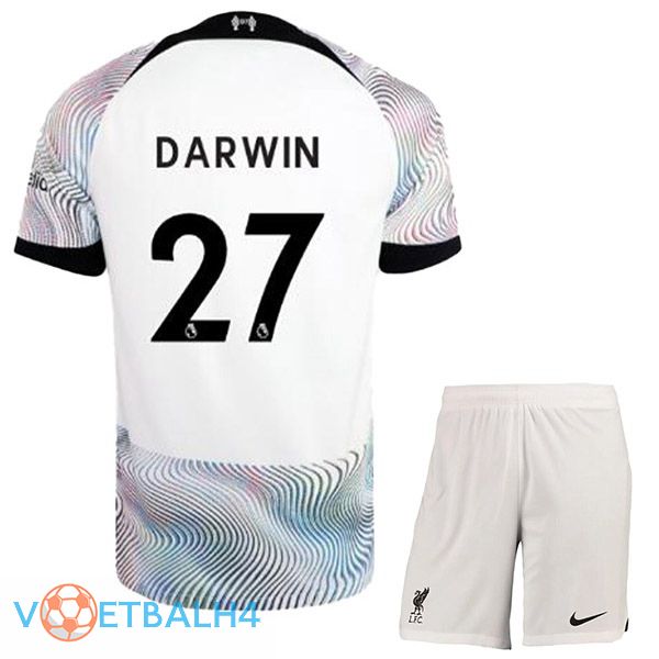 FC Liverpool (DARWIN 27) kinderen voetbal jersey uit wit 2022/2023