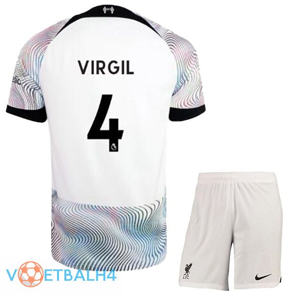 FC Liverpool (VIRGIL 4) kinderen voetbal jersey uit wit 2022/2023