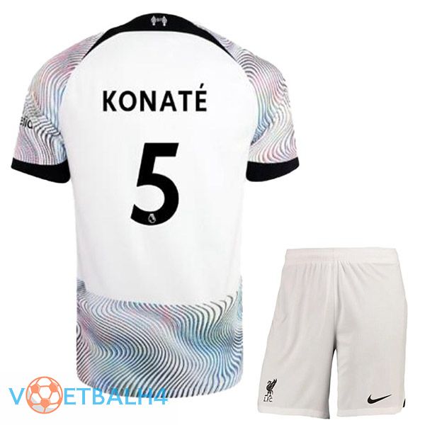 FC Liverpool (KONATE 5) kinderen voetbal jersey uit wit 2022/2023