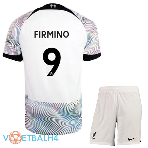 FC Liverpool (FIRMINO 9) kinderen voetbal jersey uit wit 2022/2023