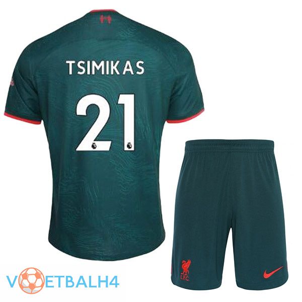 FC Liverpool (TSIMIKAS 21) kinderen voetbal jerseys derde groente 2022-2023