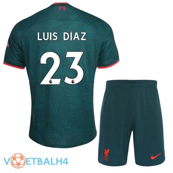 FC Liverpool (LUIS DÍAZ 23) kinderen voetbal jerseys derde groente 2022-2023