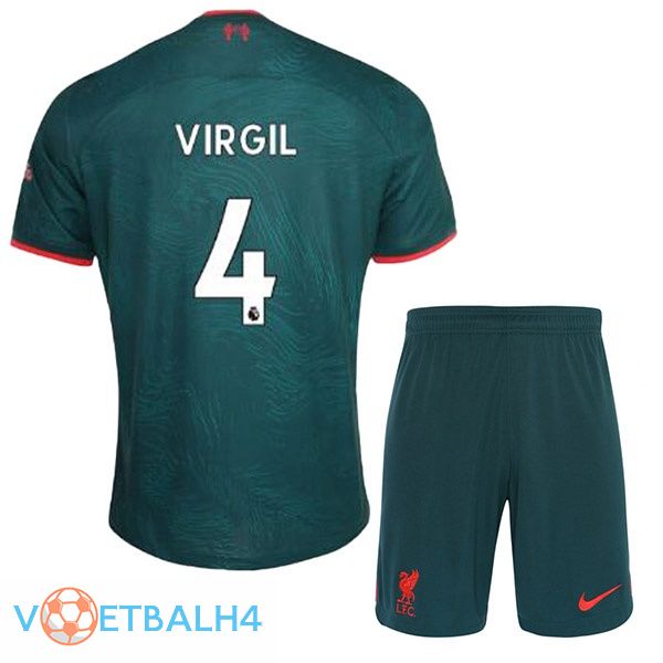 FC Liverpool (VIRGIL 4) kinderen voetbal jerseys derde groente 2022-2023