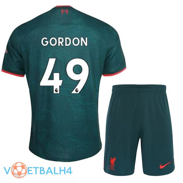 FC Liverpool (GORDON 49) kinderen voetbal jerseys derde groente 2022-2023