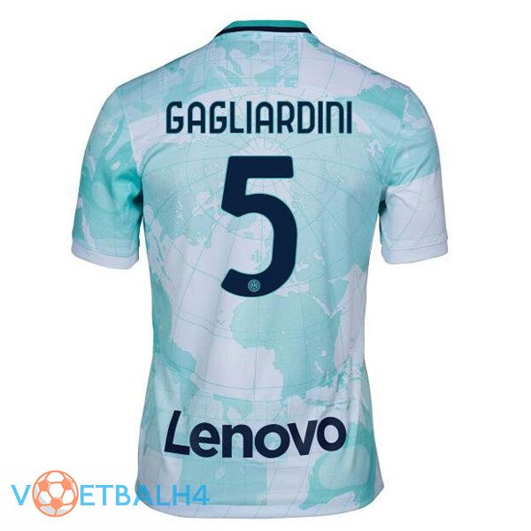 Inter Milan (GAGLIARDINI 5) voetbal jerseys uit wit groente 2022-2023