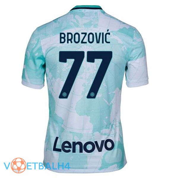 Inter Milan (BROZOVIĆ 77) voetbal jerseys uit wit groente 2022-2023