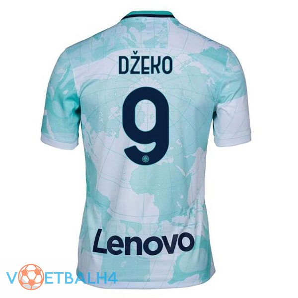 Inter Milan (DŽEKO 9) voetbal jerseys uit wit groente 2022-2023