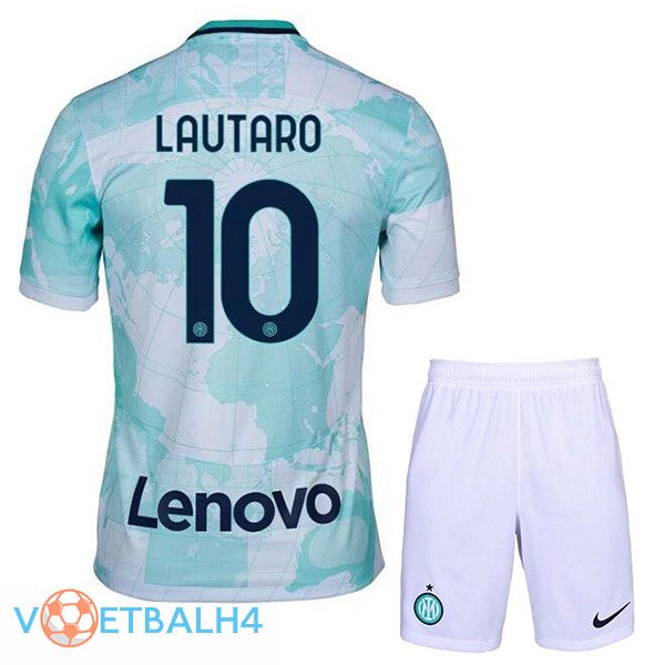 Inter Milan (LAUTARO 10) kinderen voetbal jerseys uit wit groente 2022-2023