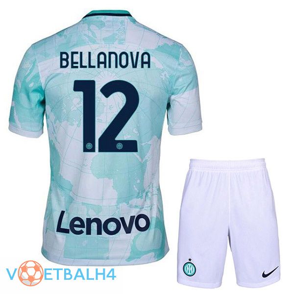 Inter Milan (BELLANOVA 12) kinderen voetbal jerseys uit wit groente 2022-2023