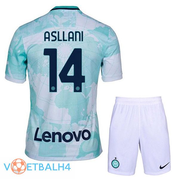 Inter Milan (ASLLANI 14) kinderen voetbal jerseys uit wit groente 2022-2023