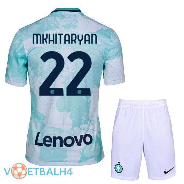 Inter Milan (MKHITARYAN 22) kinderen voetbal jerseys uit wit groente 2022-2023