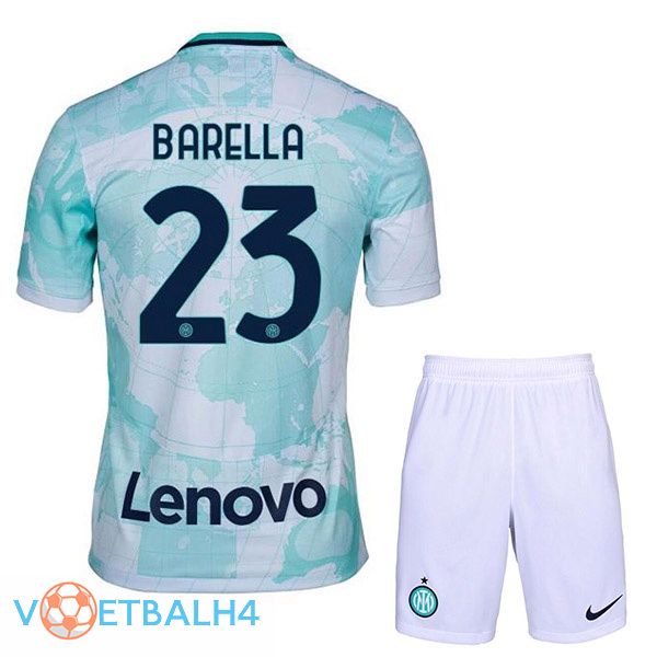 Inter Milan (BARELLA 23) kinderen voetbal jerseys uit wit groente 2022-2023