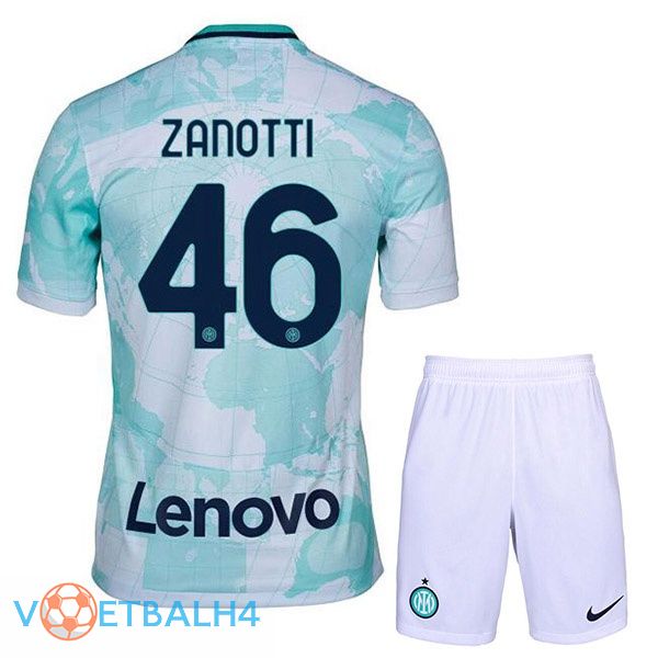 Inter Milan (ZANOTTI 46) kinderen voetbal jerseys uit wit groente 2022-2023