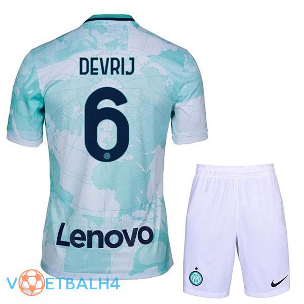 Inter Milan (De VRIJ 6) kinderen voetbal jerseys uit wit groente 2022-2023