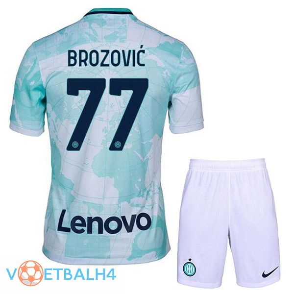 Inter Milan (BROZOVIĆ 77) kinderen voetbal jerseys uit wit groente 2022-2023