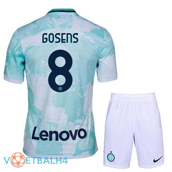 Inter Milan (GOSENS 8) kinderen voetbal jerseys uit wit groente 2022-2023