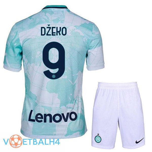 Inter Milan (DŽEKO 9) kinderen voetbal jerseys uit wit groente 2022-2023