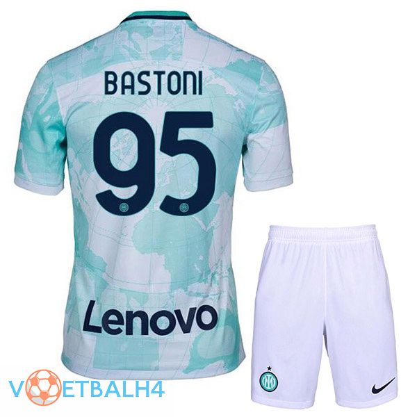 Inter Milan (BASTONI 95) kinderen voetbal jerseys uit wit groente 2022-2023