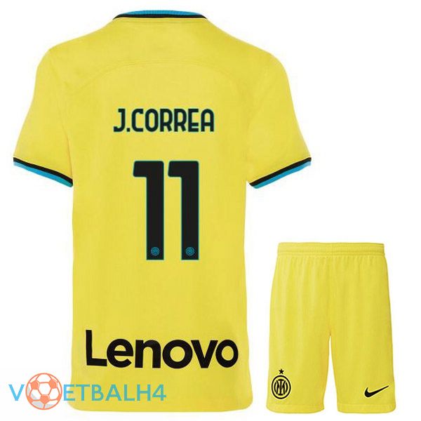 Inter Milan (J.CORREA 11) kinderen voetbal jersey derde geel 2022/2023