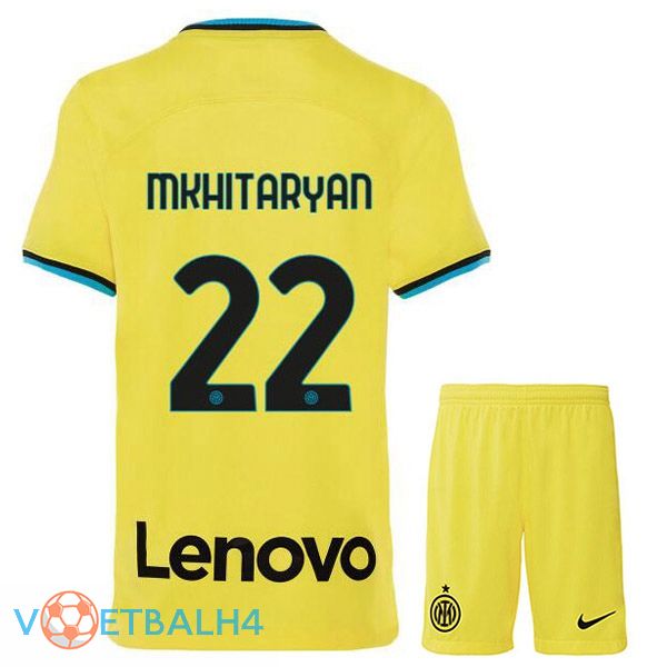 Inter Milan (MKHITARYAN 22) kinderen voetbal jersey derde geel 2022/2023