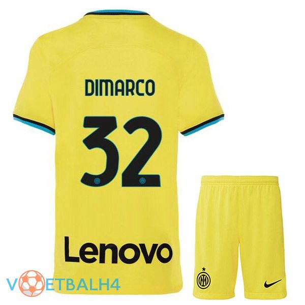 Inter Milan (DIMARCO 32) kinderen voetbal jersey derde geel 2022/2023