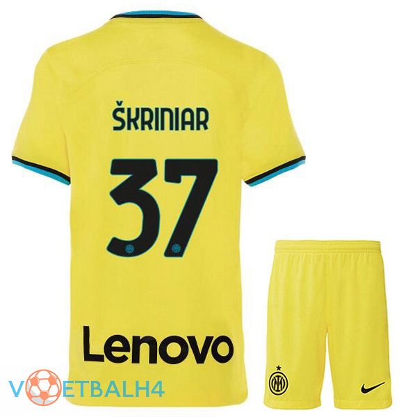 Inter Milan (ŠKRINIAR 37) kinderen voetbal jersey derde geel 2022/2023