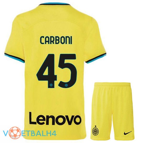 Inter Milan (CARBONI 45) kinderen voetbal jersey derde geel 2022/2023