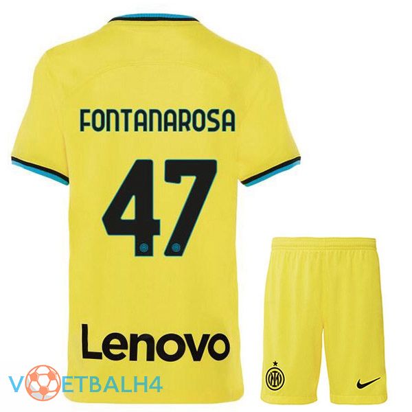 Inter Milan (FONTANAroze 47) kinderen voetbal jersey derde geel 2022/2023