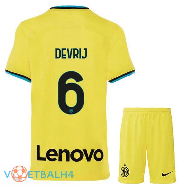 Inter Milan (DE VRIJ 6) kinderen voetbal jersey derde geel 2022/2023