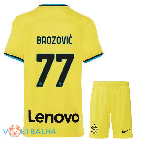 Inter Milan (BROZOVIĆ 77) kinderen voetbal jersey derde geel 2022/2023