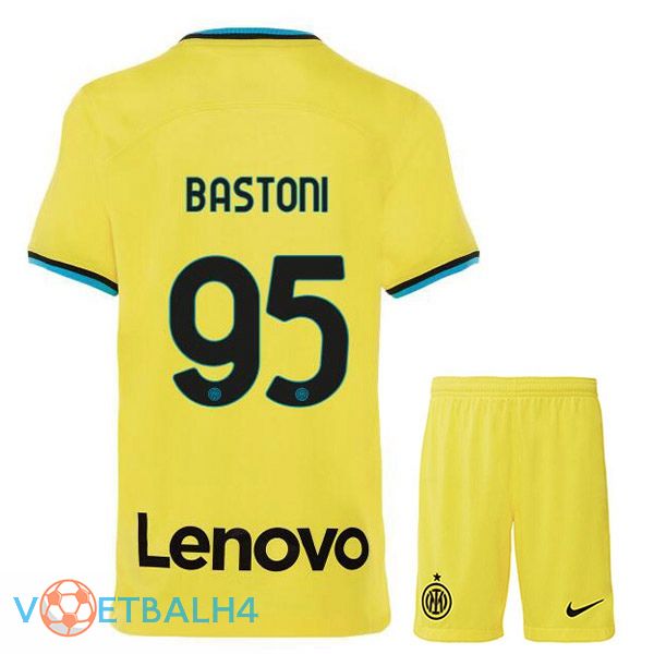 Inter Milan (BASTONI 95) kinderen voetbal jersey derde geel 2022/2023