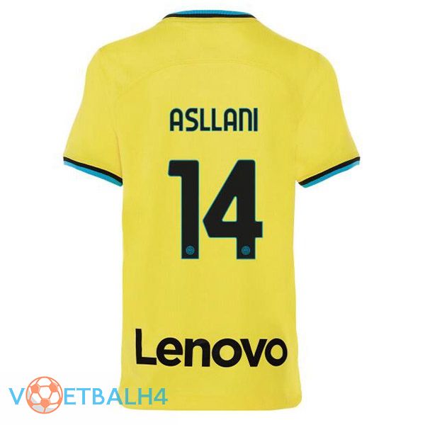 Inter Milan (ASLLANI 14) voetbal jersey derde geel 2022/2023