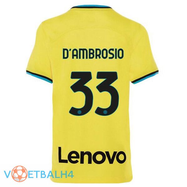 Inter Milan (D'AMBROSIO 33) voetbal jersey derde geel 2022/2023