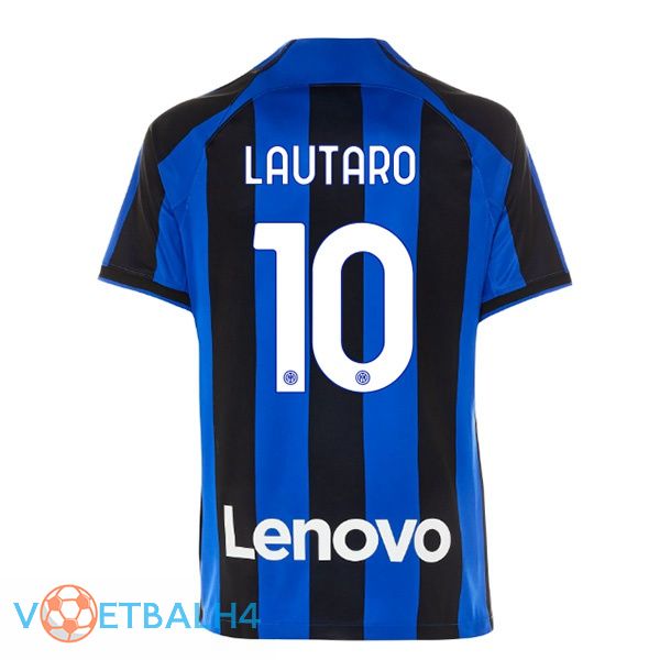 Inter Milan (LAUTARO 10) voetbal jersey thuis zwart blauw 2022/2023