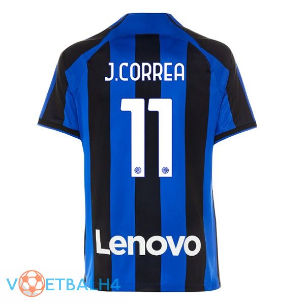 Inter Milan (J. CORREA 11) voetbal jersey thuis zwart blauw 2022/2023