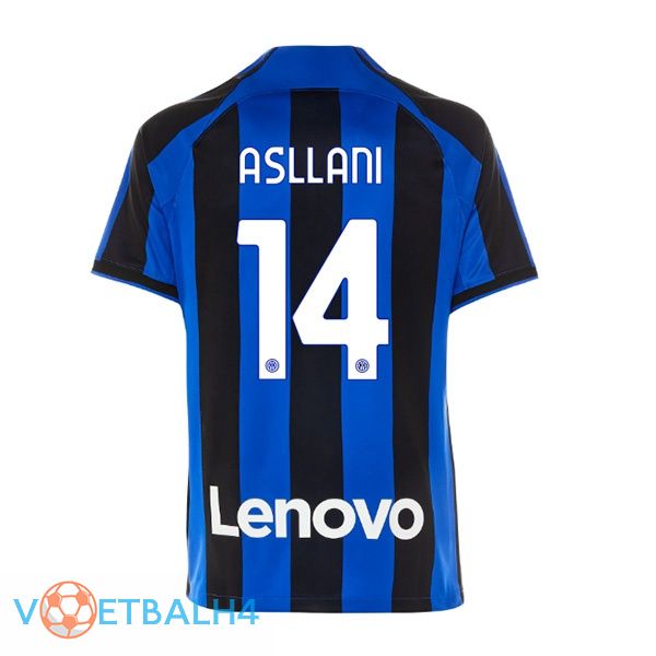 Inter Milan (ASLLANI 14) voetbal jersey thuis zwart blauw 2022/2023