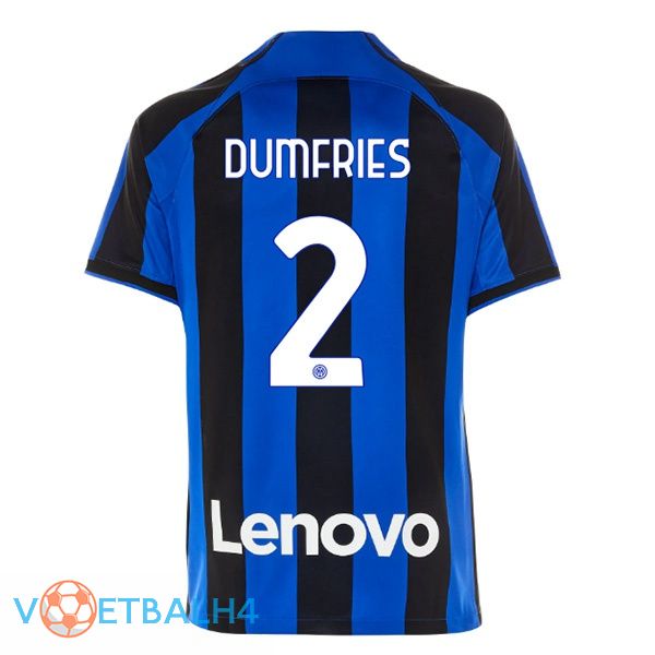 Inter Milan (DUMFRIES 2) voetbal jersey thuis zwart blauw 2022/2023