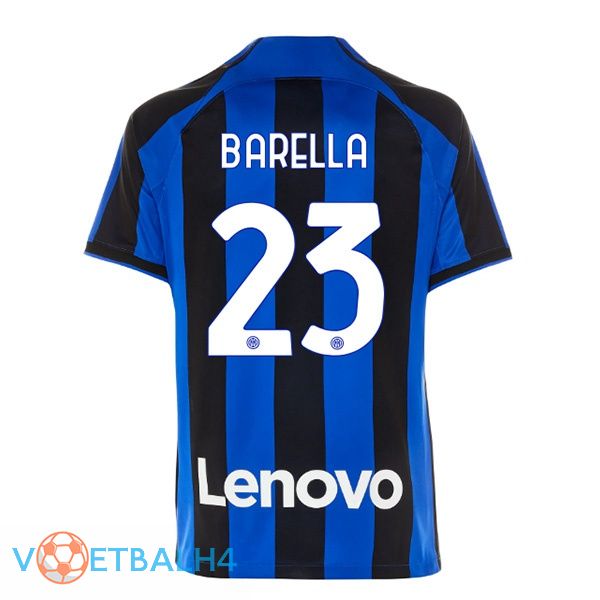 Inter Milan (BARELLA 23) voetbal jersey thuis zwart blauw 2022/2023