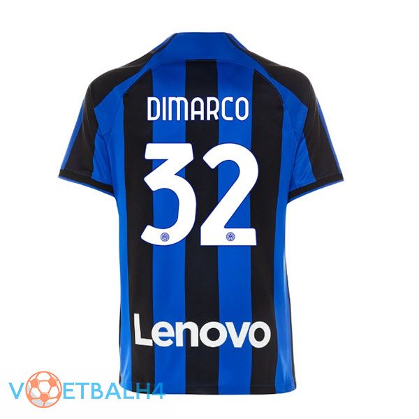 Inter Milan (DIMARCO 32) voetbal jersey thuis zwart blauw 2022/2023