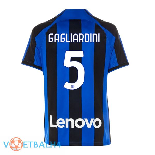 Inter Milan (GAGLIARDINI 5) voetbal jersey thuis zwart blauw 2022/2023