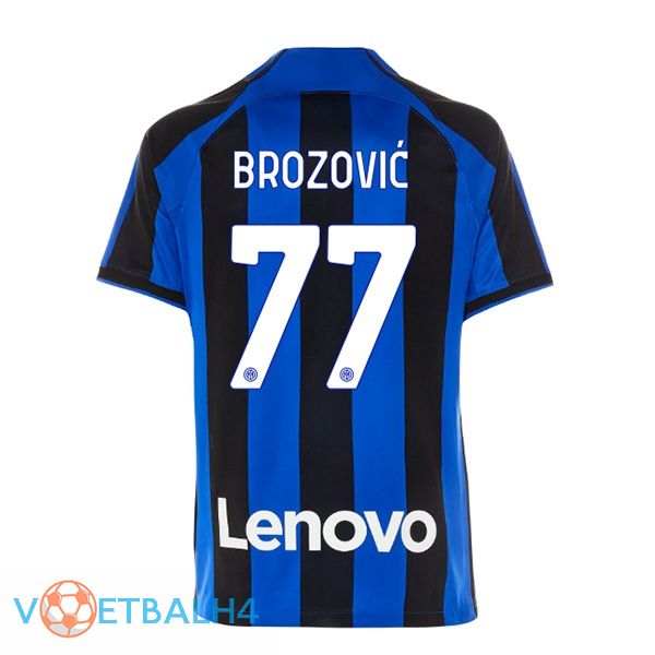 Inter Milan (BROZOVIĆ 77) voetbal jersey thuis zwart blauw 2022/2023